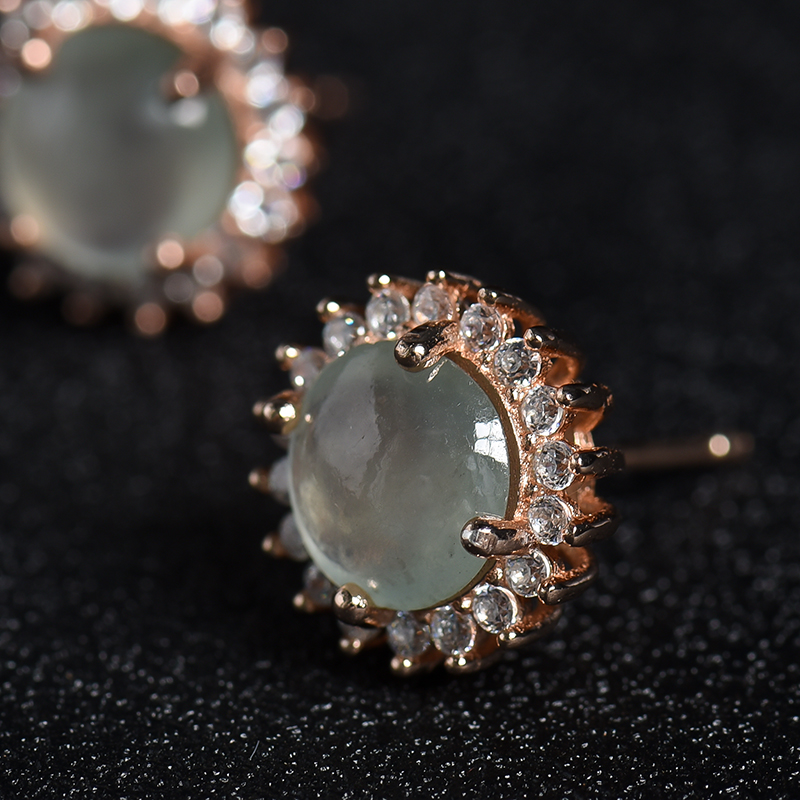 天然冰种翡翠耳钉-红掌柜