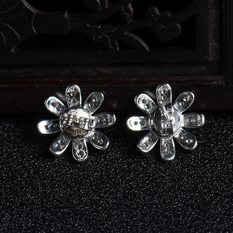 银镶糯冰种翡翠耳钉-红掌柜