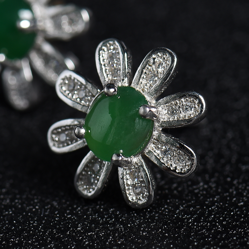 满绿翡翠耳钉-红掌柜