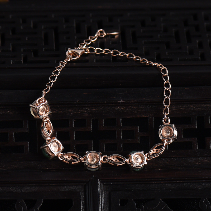 缅甸天然冰糯种双色翡翠手链-红掌柜