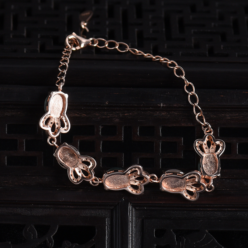 缅甸天然冰糯种双色翡翠手链-红掌柜