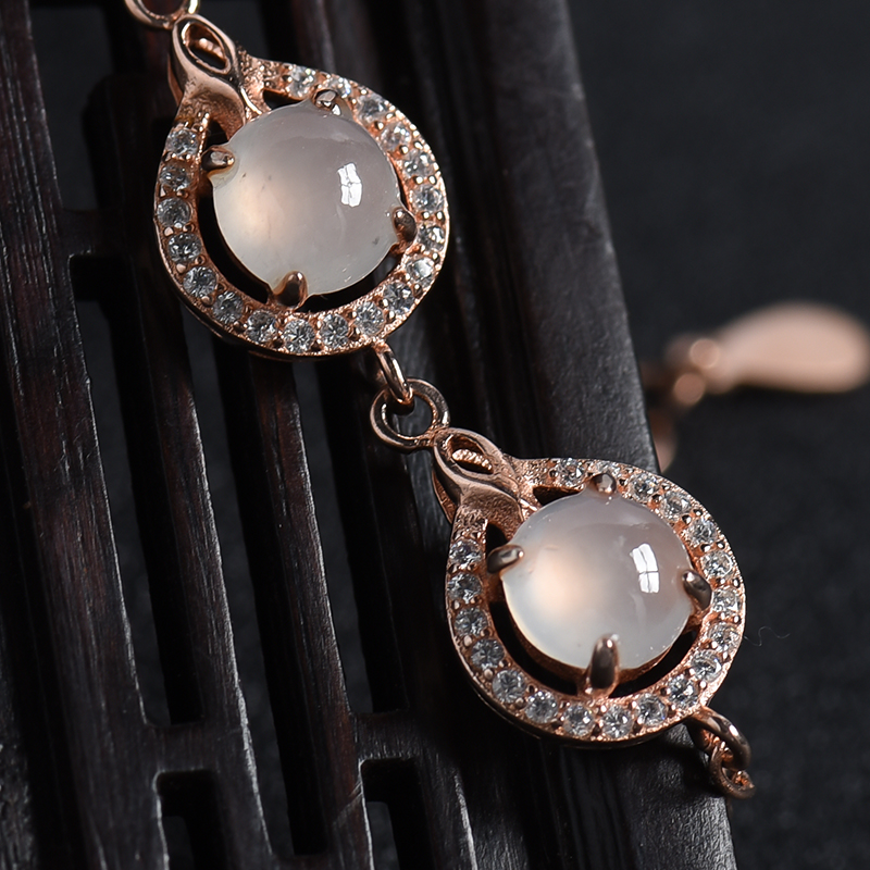 银镶冰糯种翡翠手链-红掌柜