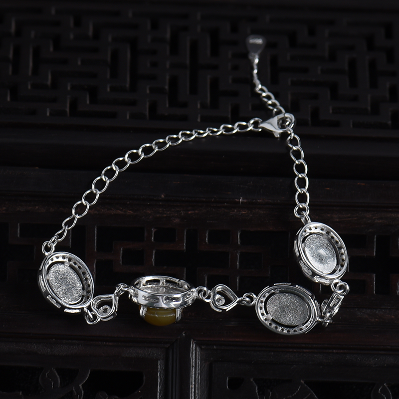 缅甸天然四色翡翠手链-红掌柜