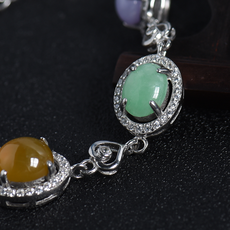 缅甸天然细糯种翡翠手链-红掌柜