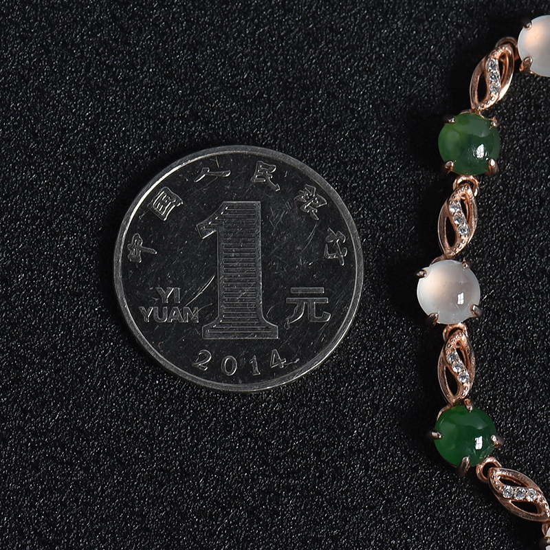 冰糯种翡翠手链-红掌柜