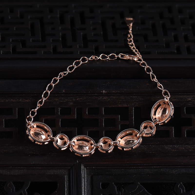 缅甸天然冰糯种浅绿翡翠手链-红掌柜