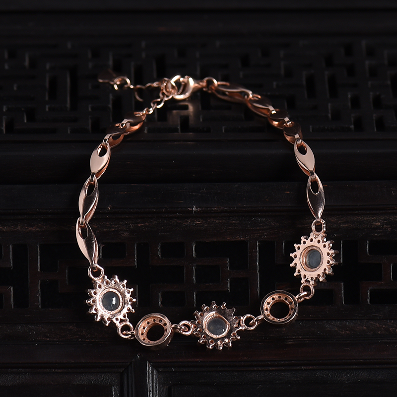 缅甸天然冰种翡翠手链-红掌柜