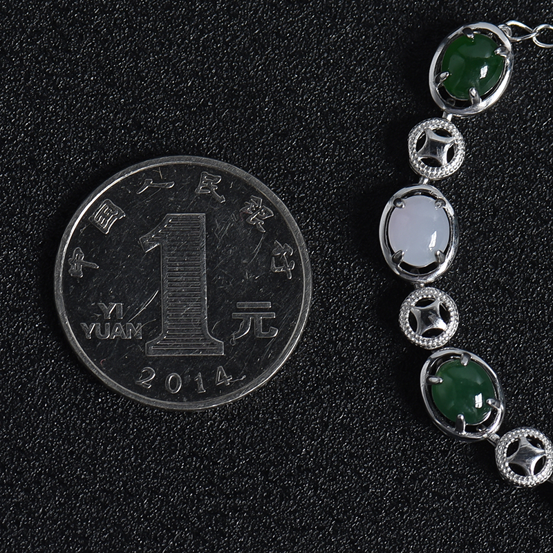 糯种翡翠手链-红掌柜