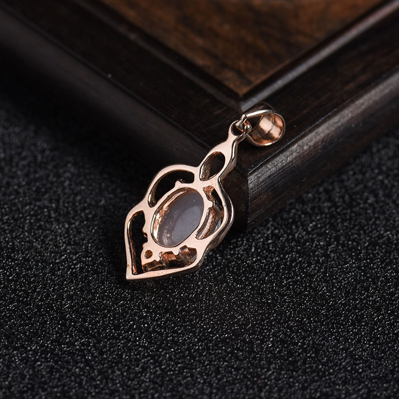 糯种浅紫翡翠吊坠 - 红掌柜