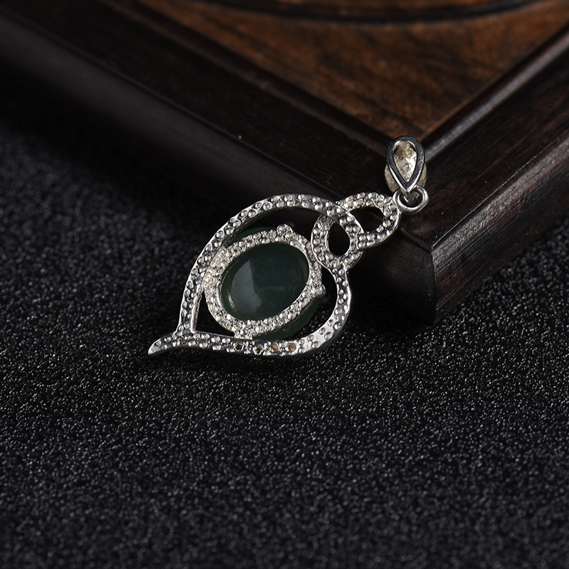 糯冰种油青翡翠吊坠 - 红掌柜