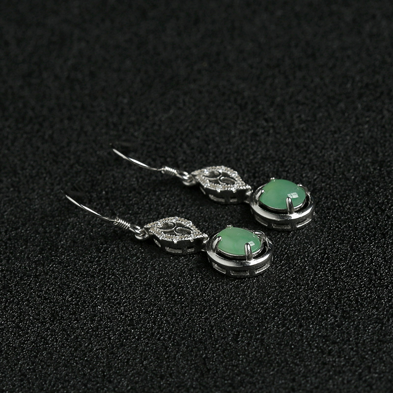 冰种翡翠耳坠-红掌柜