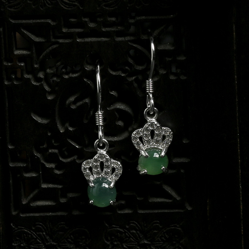 冰种满绿翡翠耳坠-红掌柜