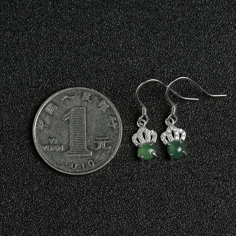 冰种翡翠耳坠-红掌柜