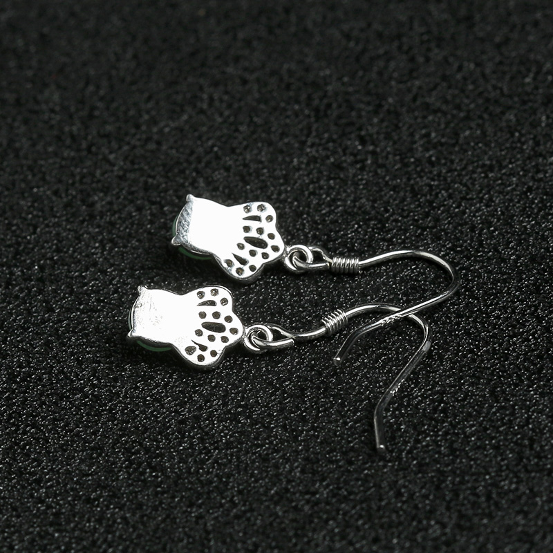 冰种翡翠耳坠-红掌柜