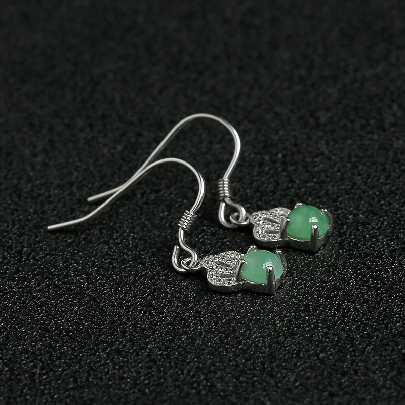 天然翡翠耳坠-红掌柜