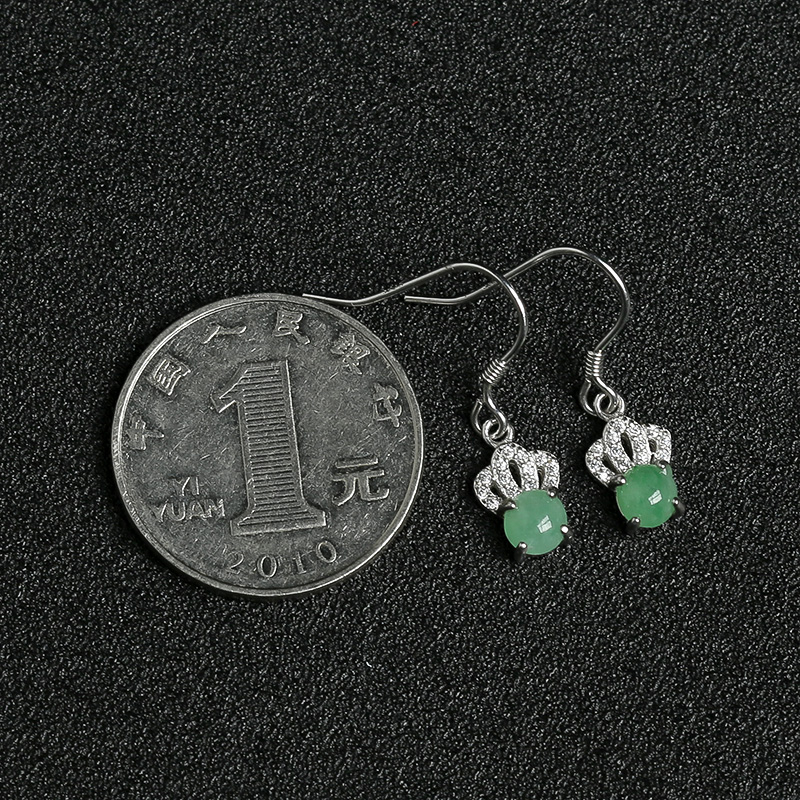 缅甸翡翠耳坠-红掌柜