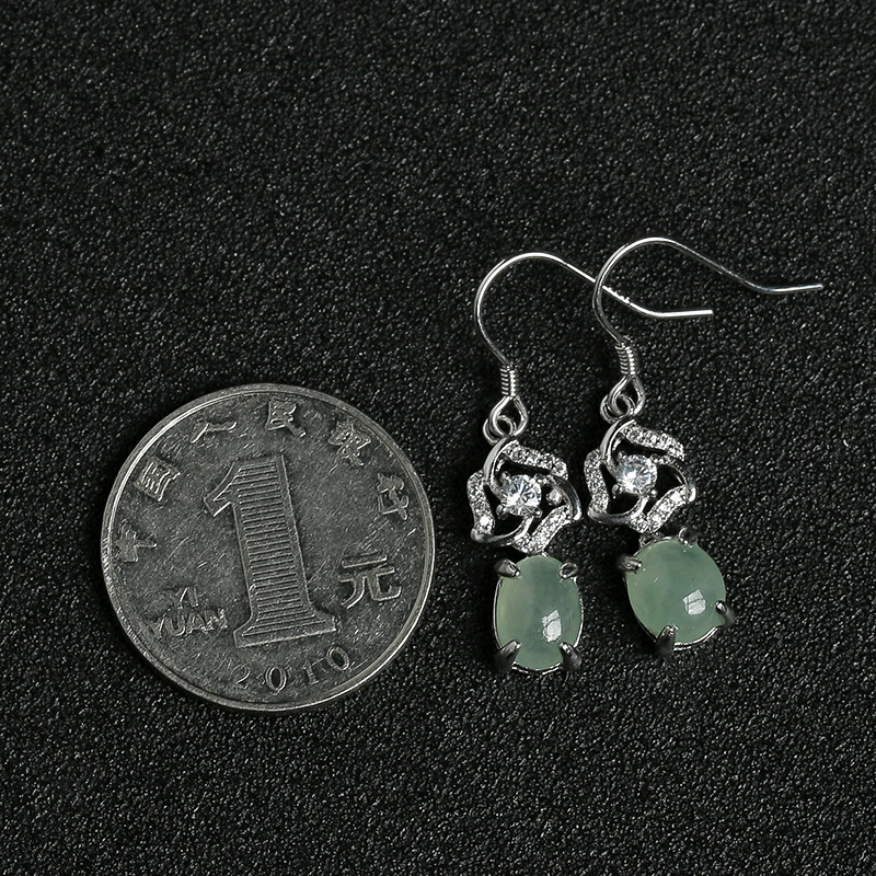 缅甸翡翠耳坠-红掌柜