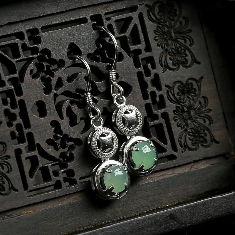 冰种翡翠耳坠-红掌柜