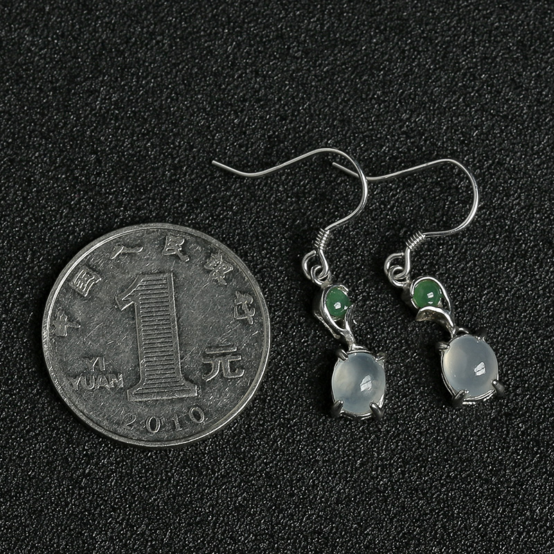 冰种翡翠耳坠-红掌柜