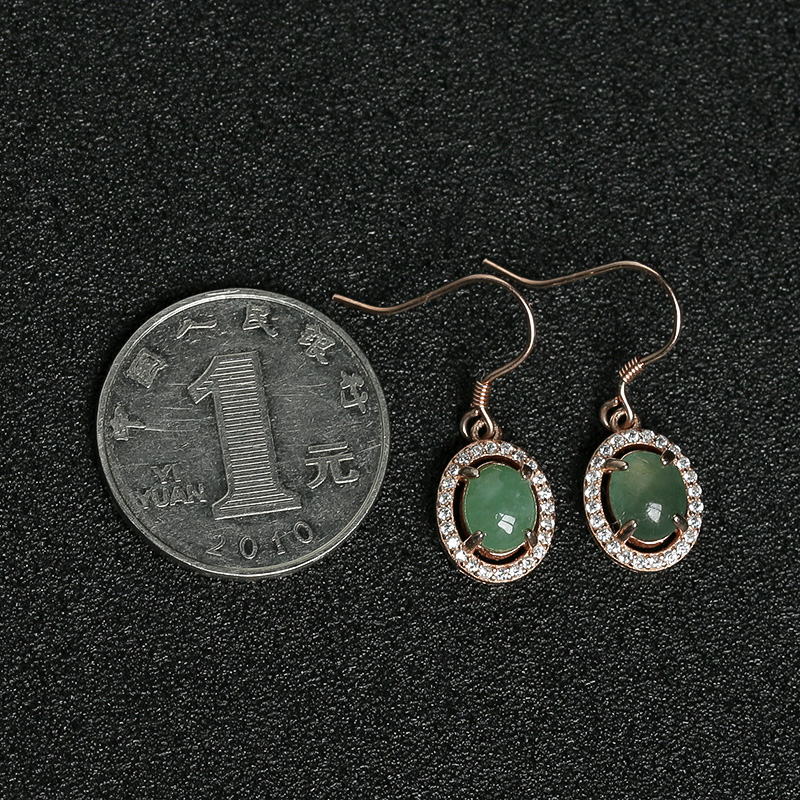 冰种翡翠耳坠-红掌柜