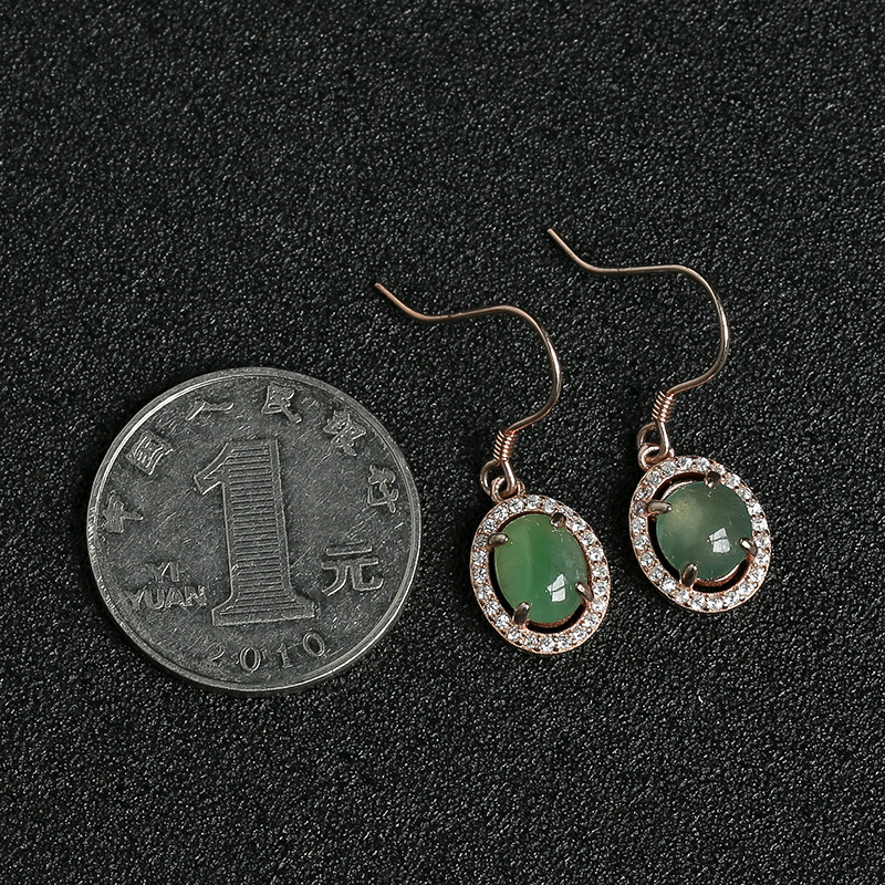 冰种翡翠耳坠-红掌柜