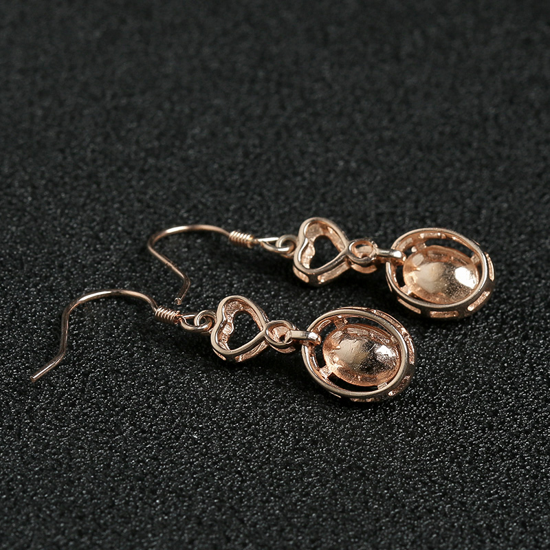 缅甸天然银镶翡翠耳坠-红掌柜