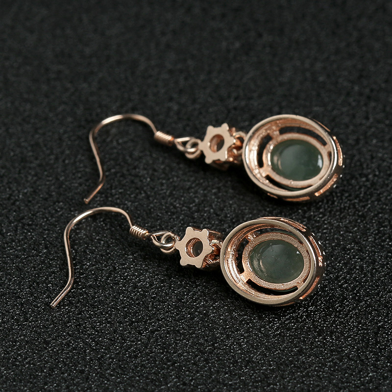 缅甸天然冰种翡翠耳坠-红掌柜