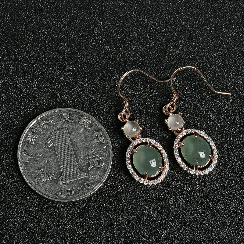 冰种翡翠耳坠-红掌柜