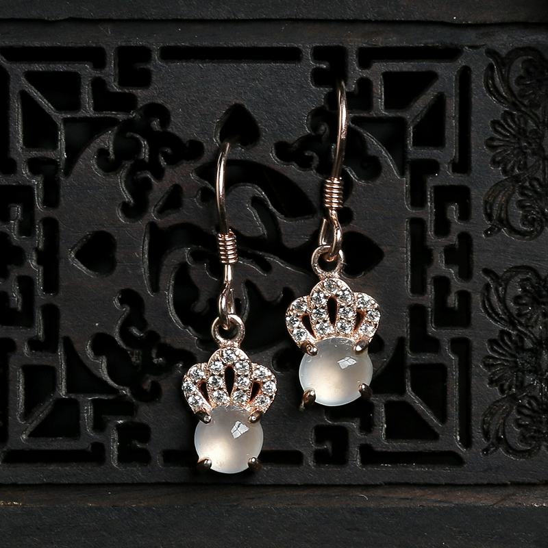 冰种晴水翡翠耳坠-红掌柜