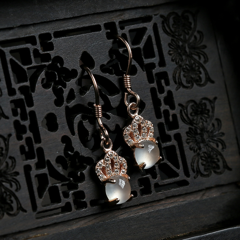 晴水翡翠耳坠-红掌柜