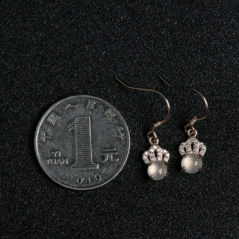 天然冰种晴水翡翠耳坠-红掌柜