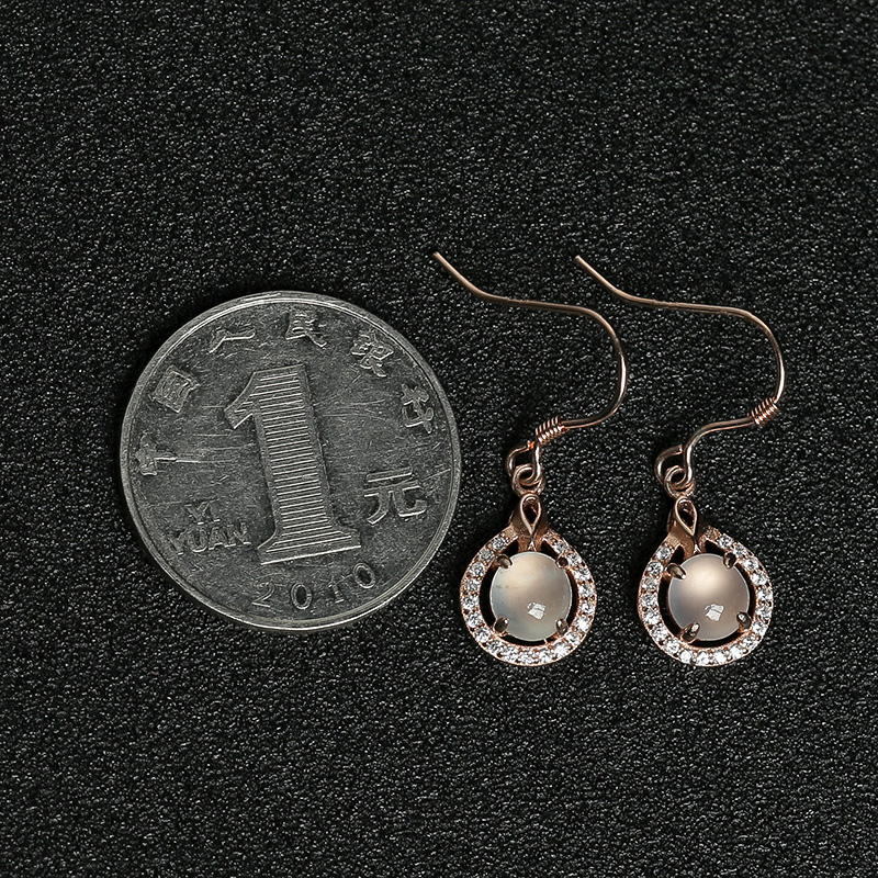 银镶冰种晴水翡翠耳坠-红掌柜