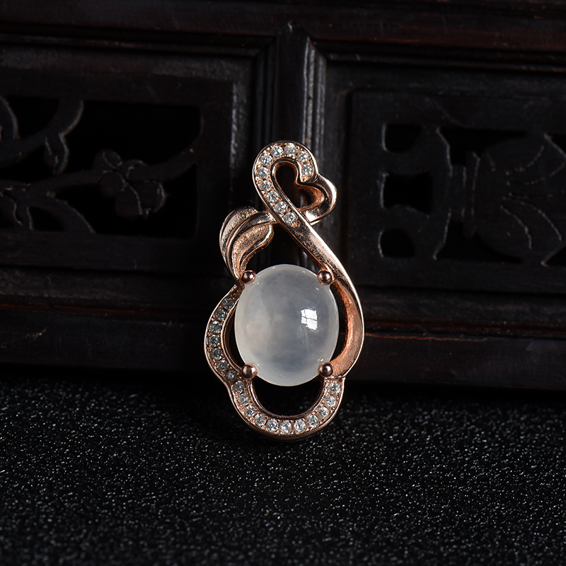 缅甸天然冰种晴水翡翠套装-红掌柜