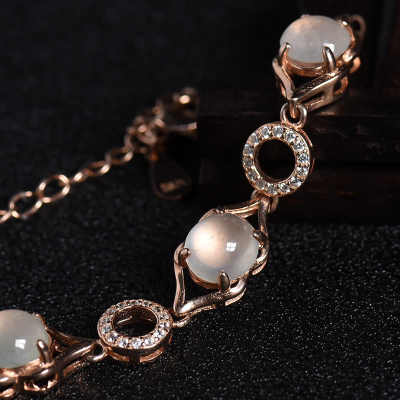 缅甸天然银镶冰种翡翠套装-红掌柜