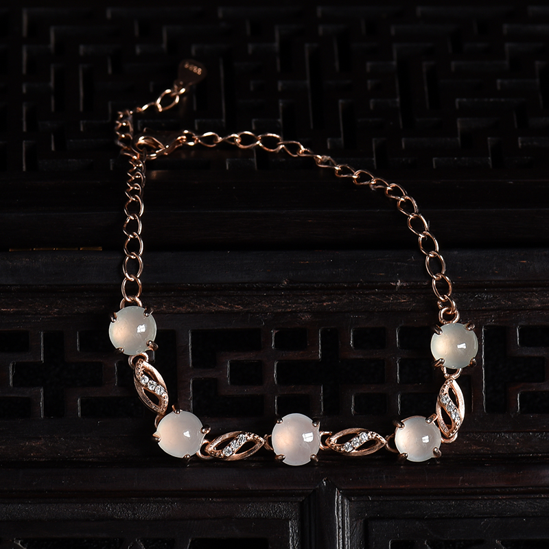 缅甸天然冰种晴水翡翠四件套-红掌柜