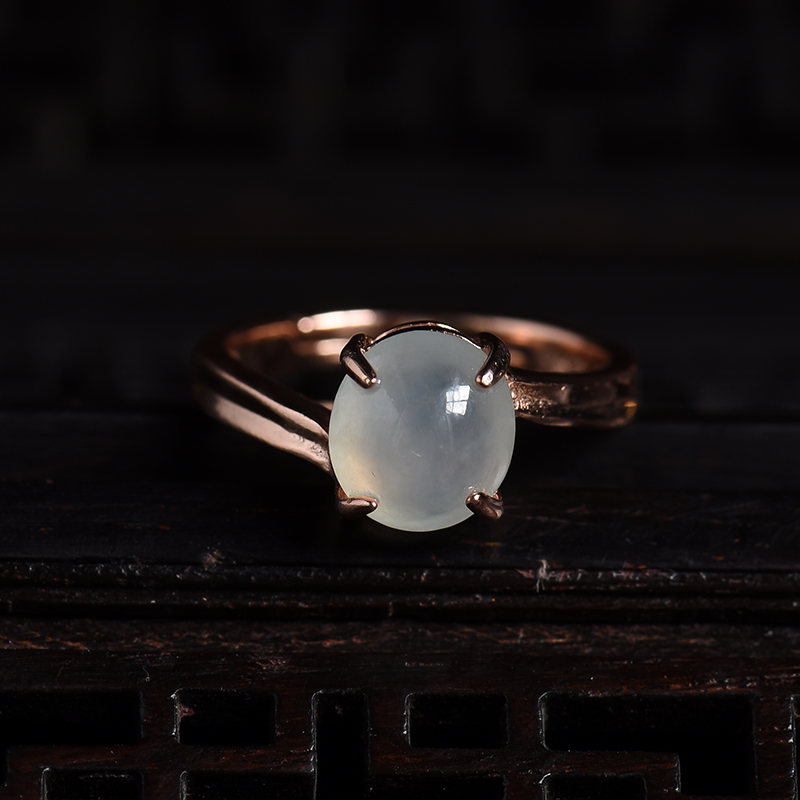 银镶天然冰种晴水翡翠四件套-红掌柜