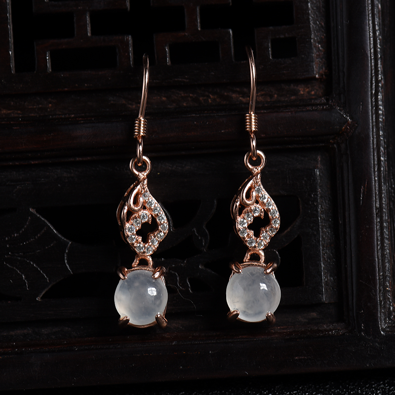 银镶缅甸天然晴水翡翠四件套-红掌柜