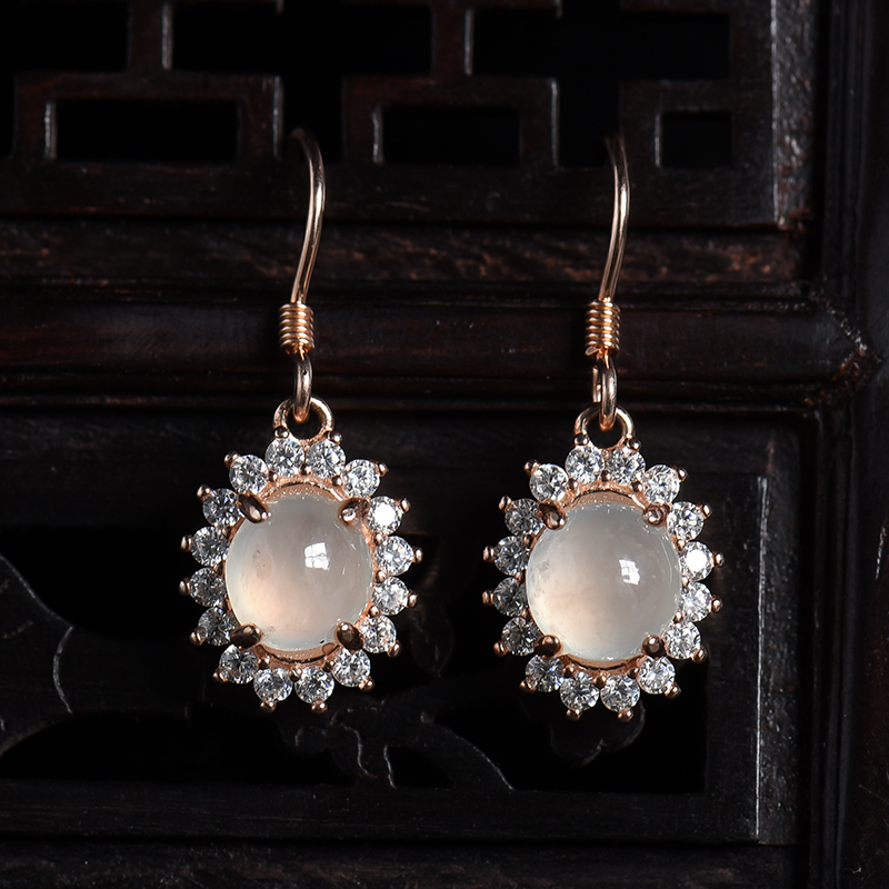 银镶缅甸天然晴水翡翠四件套-红掌柜