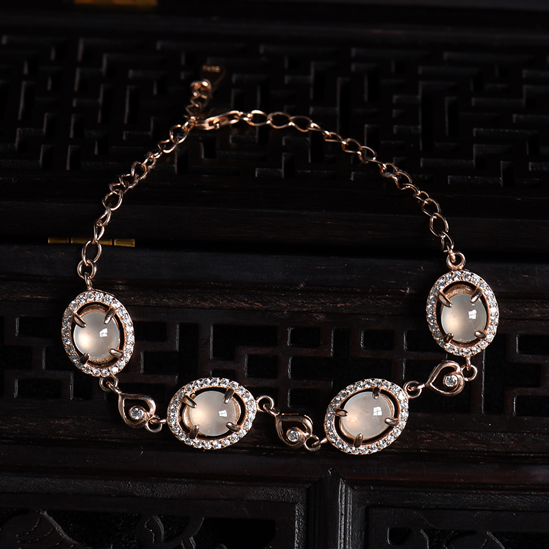 缅甸天然冰种晴水翡翠四件套-红掌柜