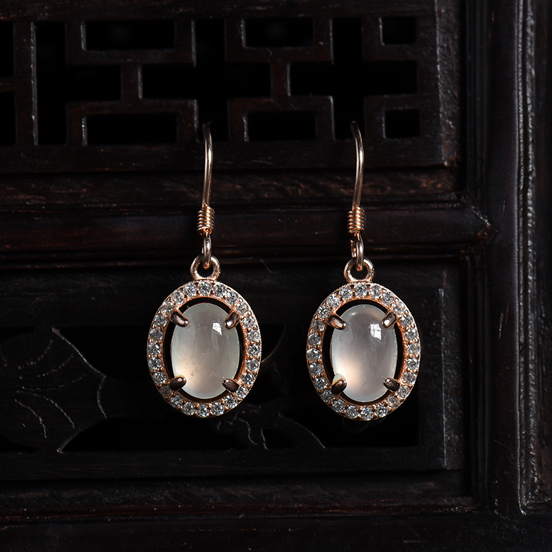 银镶天然冰种晴水翡翠四件套-红掌柜