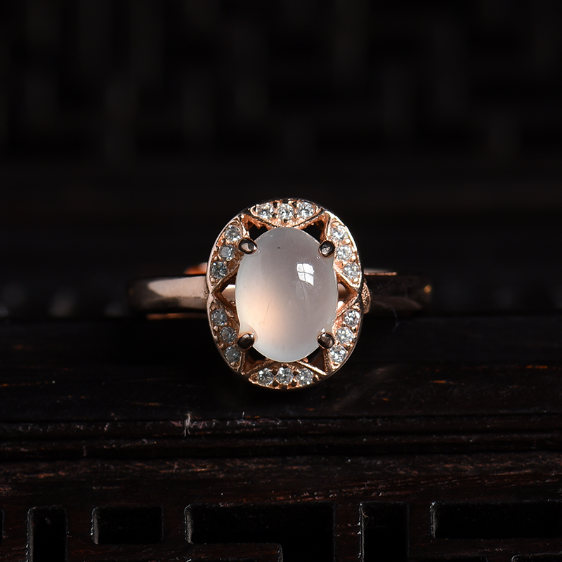 银镶缅甸冰种晴水翡翠四件套-红掌柜