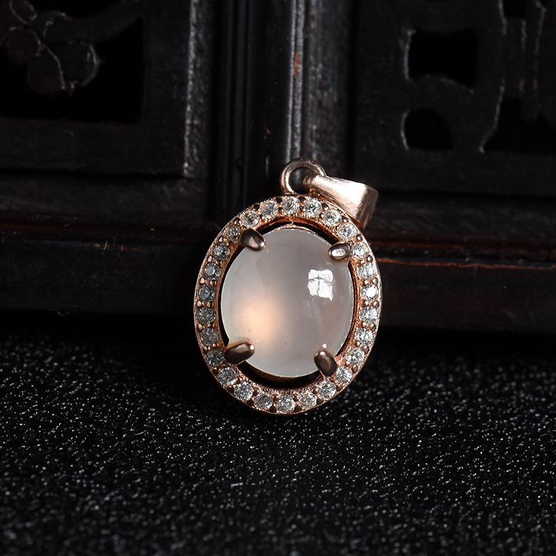 银镶缅甸天然晴水翡翠四件套-红掌柜