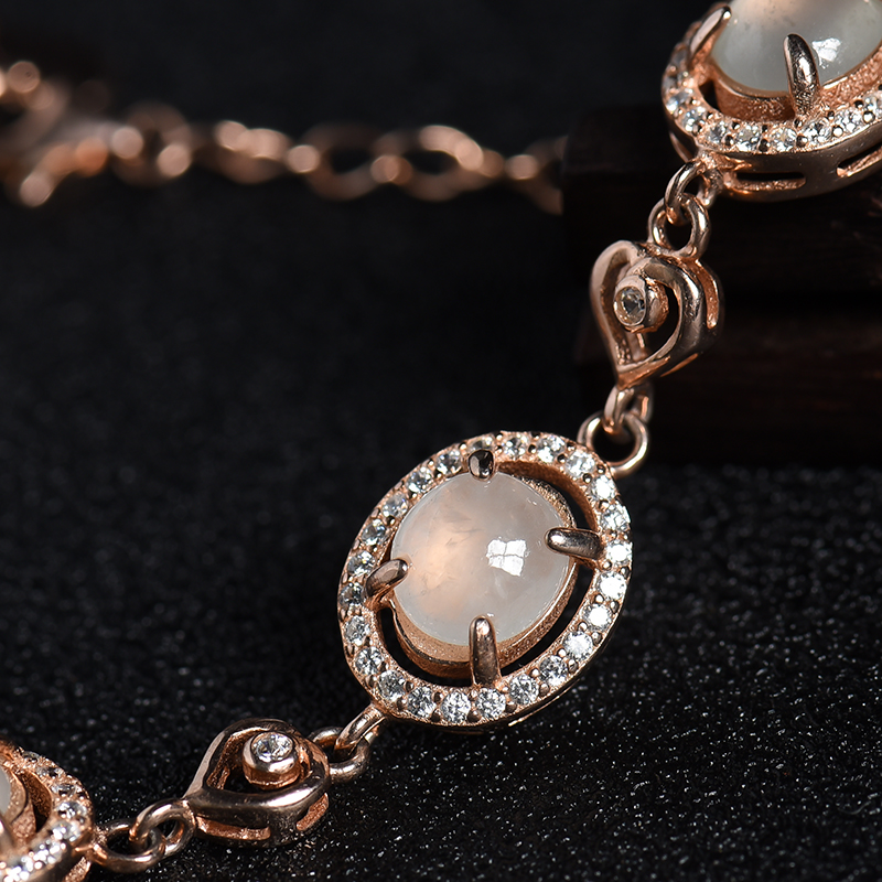 银镶缅甸天然冰种翡翠四件套-红掌柜