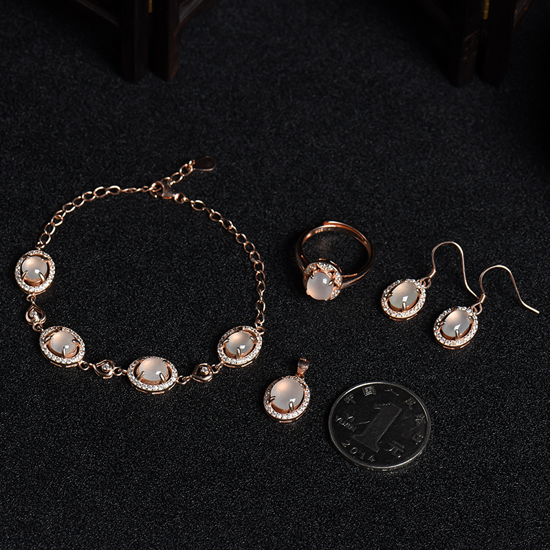 银镶冰种晴水翡翠四件套-红掌柜