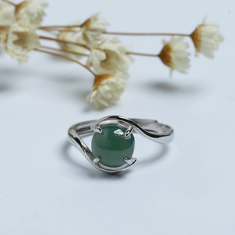 翠绿翡翠戒指-红掌柜