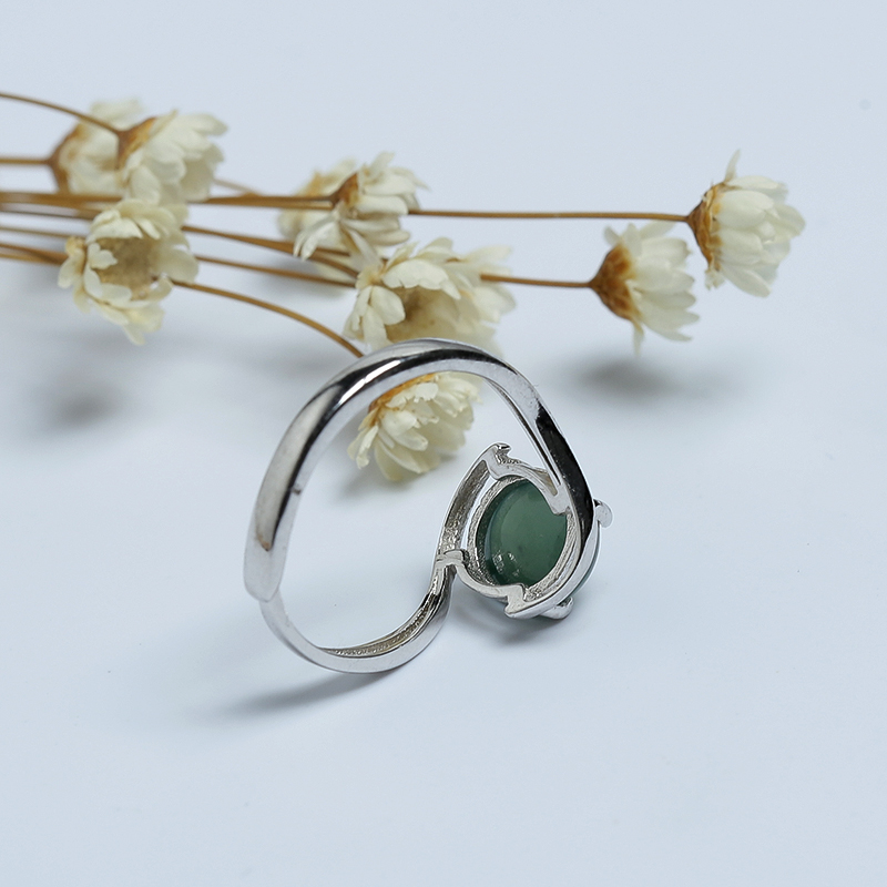 缅甸翠绿翡翠戒指-红掌柜