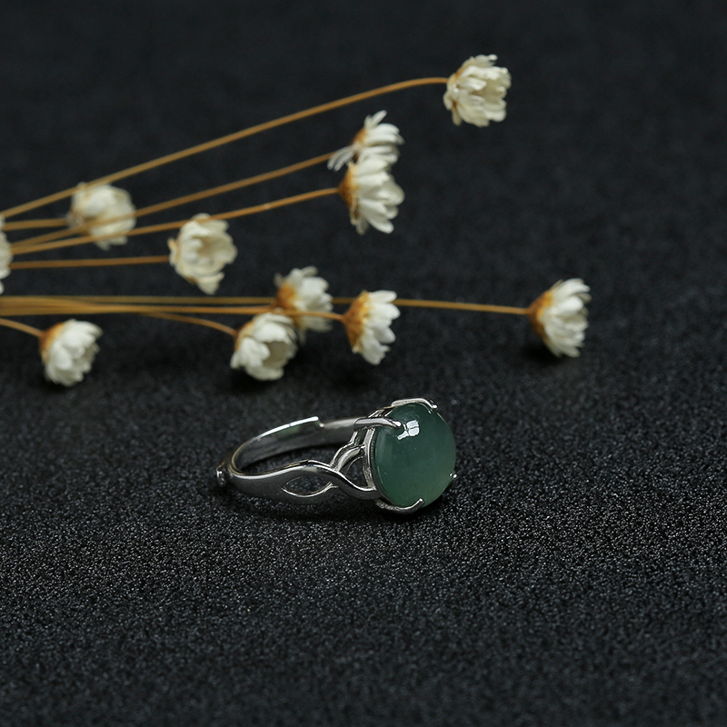 翠绿翡翠戒指-红掌柜