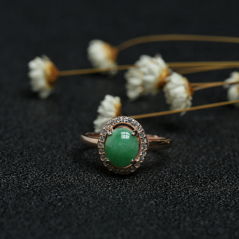 天然翡翠戒指-红掌柜