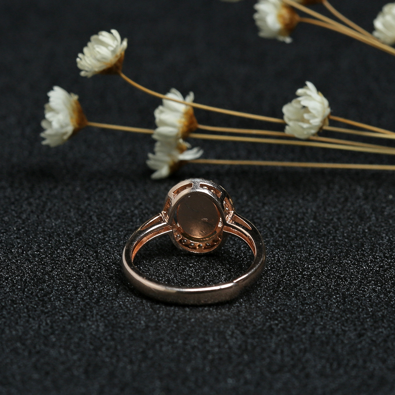 银镶天然冰糯种翠绿翡翠戒指-红掌柜