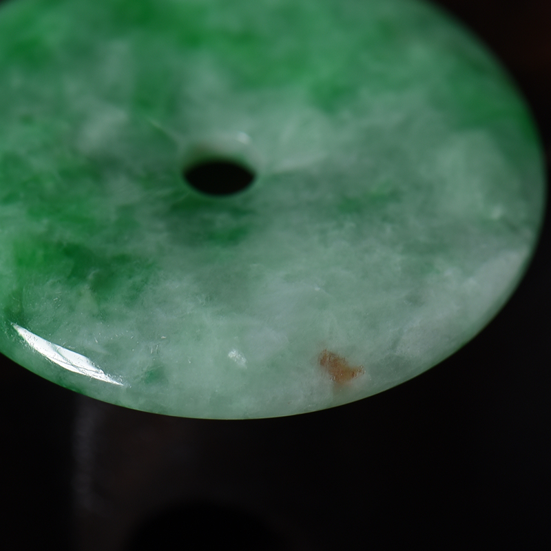 缅甸天然豆种翡翠绿色吊坠-红掌柜